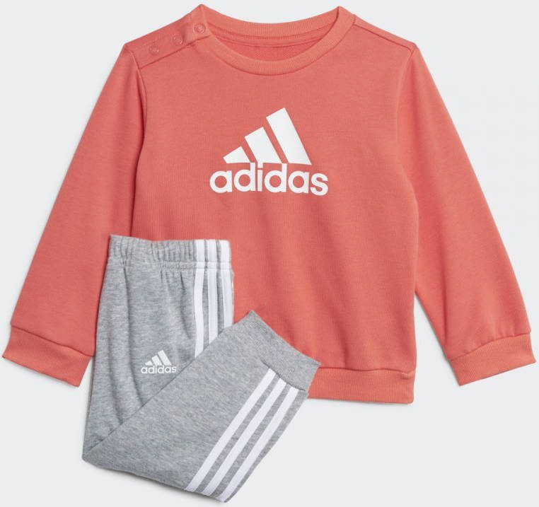 Adidas Performance joggingpak koraalrood/grijs melange/wit