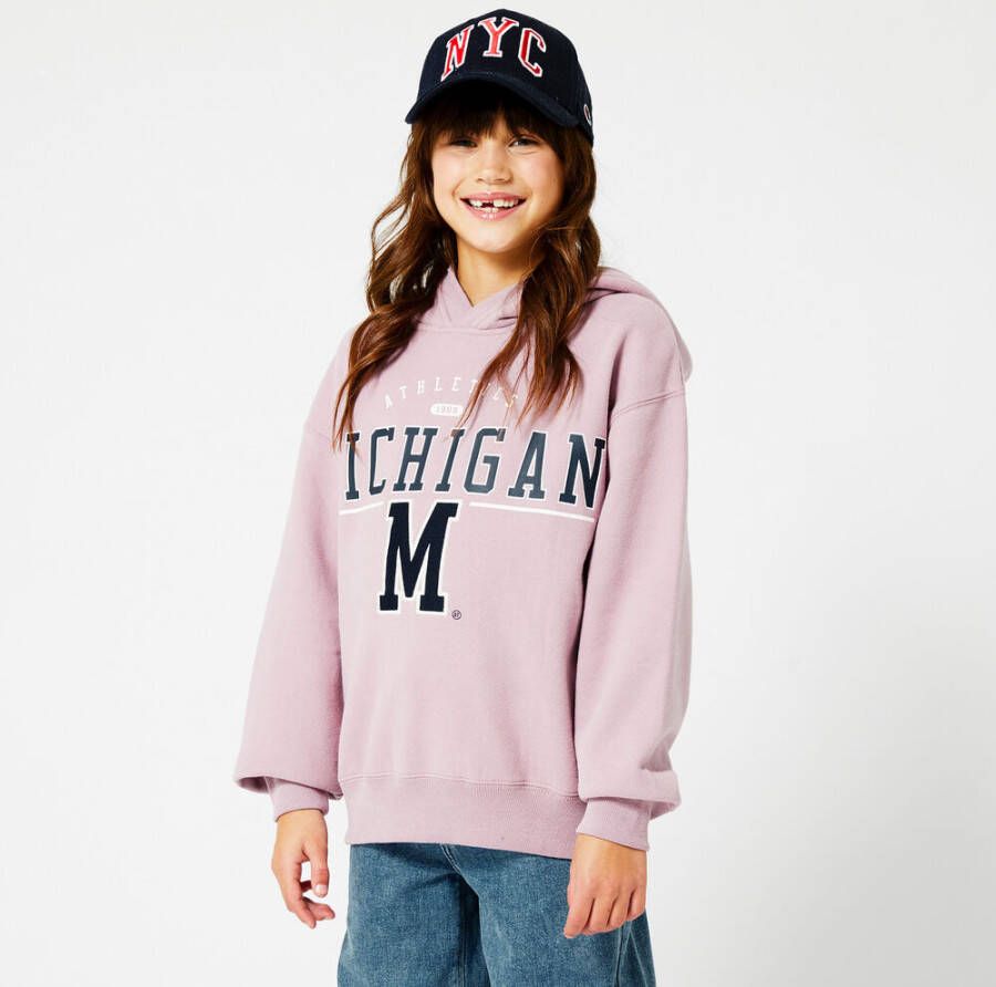 America Today Junior hoodie Sue met tekst roze