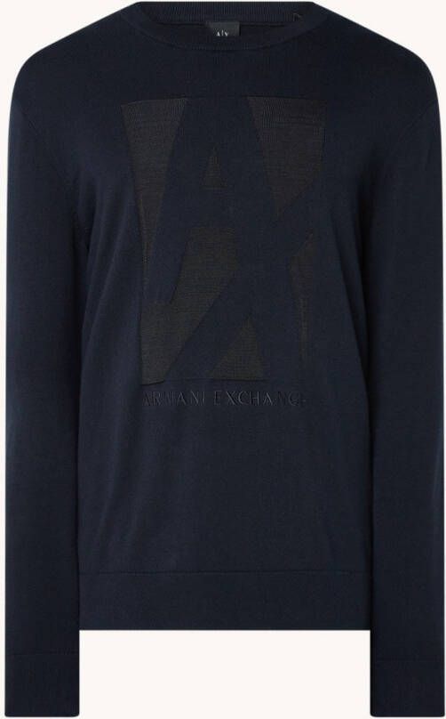 Armani Exchange Fijngebreide pullover met logopatroon