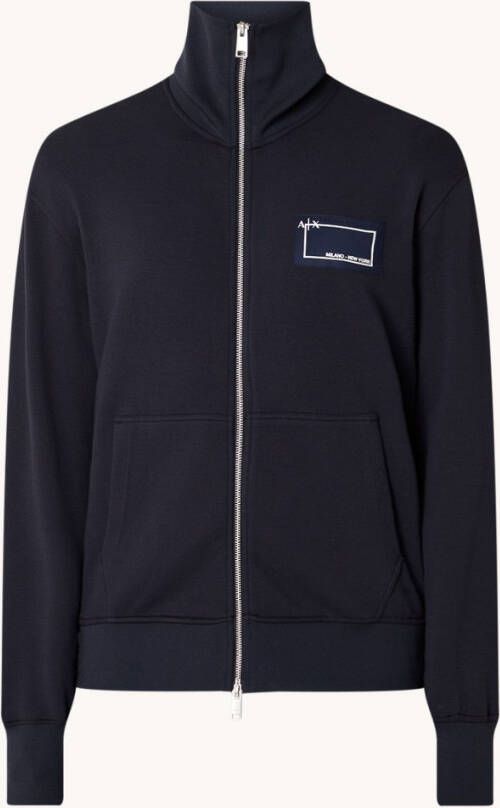 Armani Exchange Regular fit sweatvest van katoenblend met kraag en steekzakken