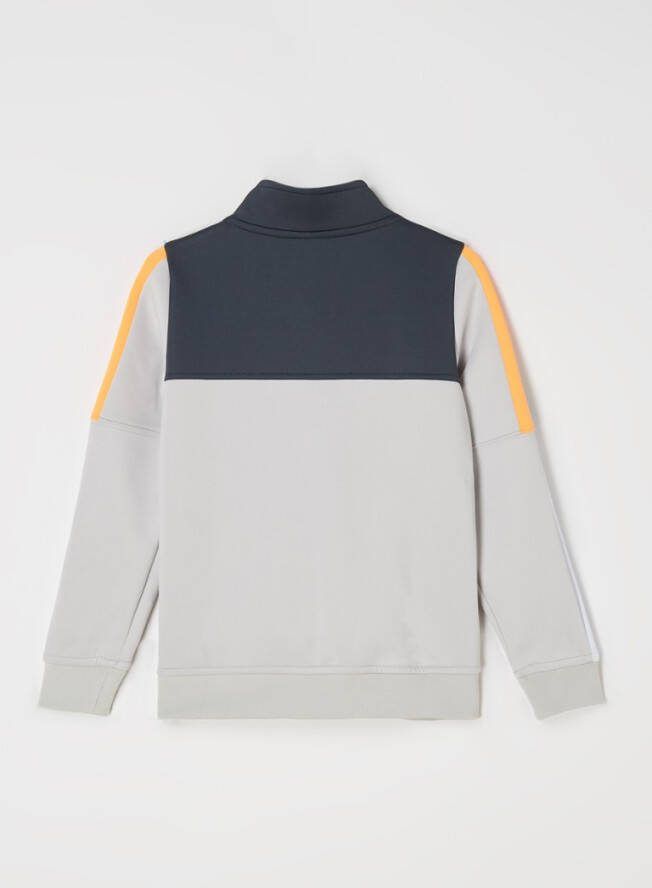 Black Bananas Sweater met halve rits en logoborduring