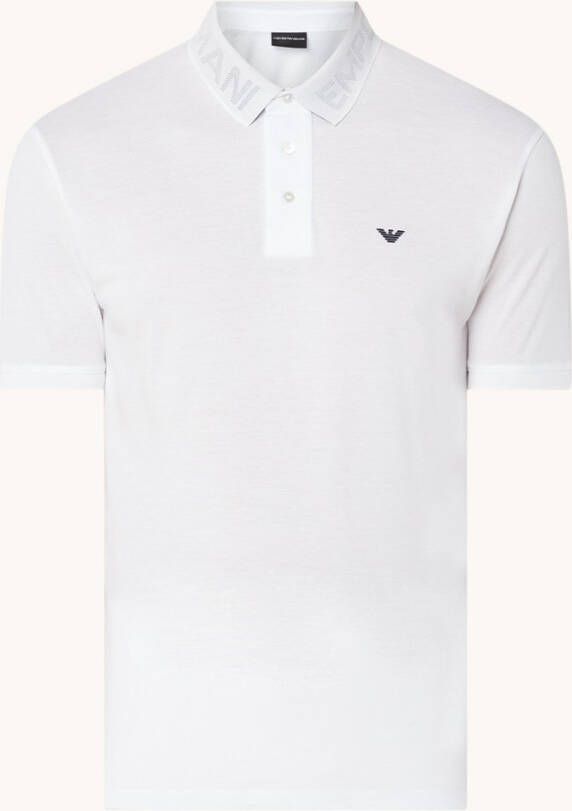Emporio Armani Regular fit polo van piqué, katoen met logoprint