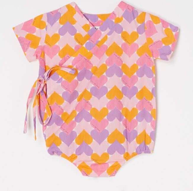Maed for mini Loving Lama romper met overslag en print