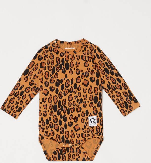 Mini Rodini Leopard romper van lyocell met panterprint