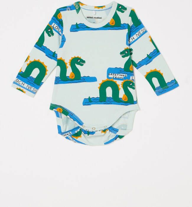Mini Rodini Loch Ness romper van biologisch katoen met dierenprint