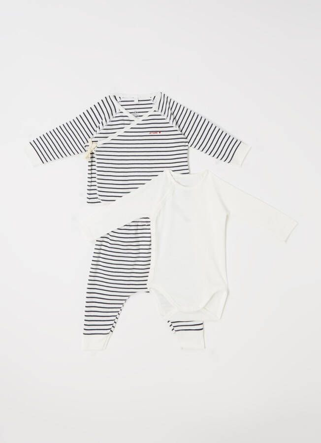 Petit Bateau Babyset met longsleeve en broek met streepprint 2 delig