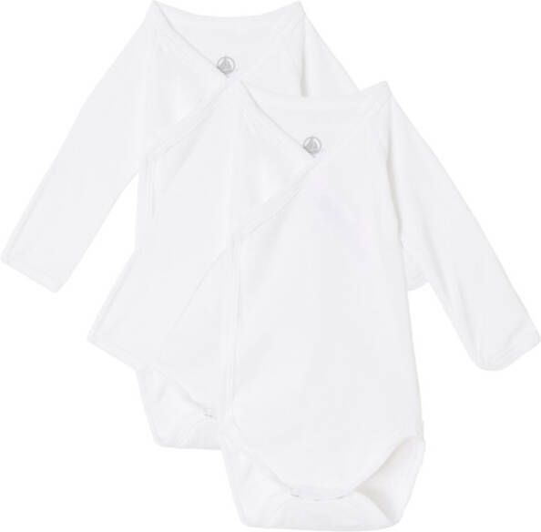 PETIT BATEAU Set van 2 rompers met gekruiste sluiting
