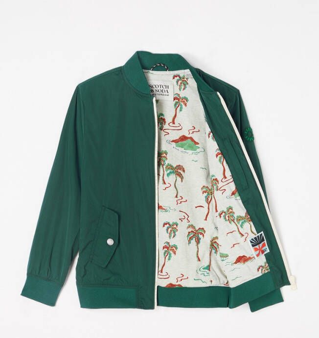 Scotch & Soda Donkergroene Water Repellent Bomber Jacket