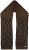 Barts Honey sjaal met ingebreid luipaarddessin 150 x 15 cm online kopen