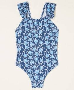 Mango Kids badpak met ruches donkerblauw