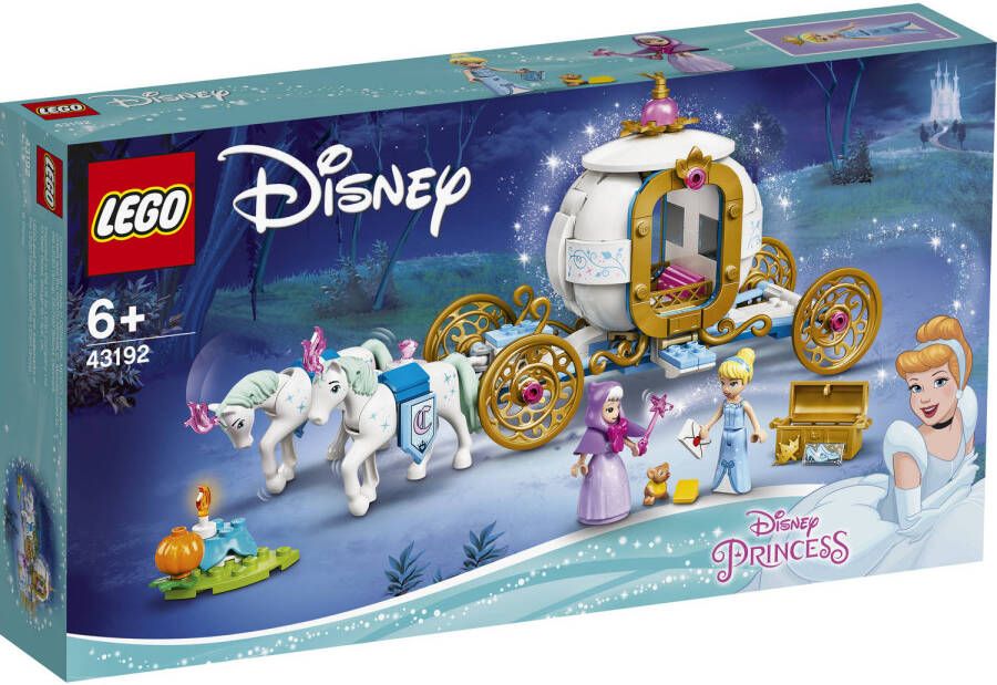 Lego 43192 Disney Princess Assepoesters Koninklijke Koets Speelgoed met 2 Mini Poppetjes en Paardenfiguren
