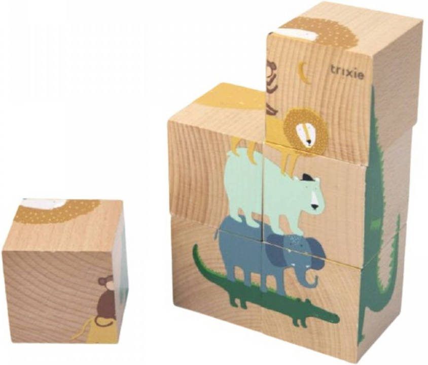 Fan Toys Trixie Blokpuzzel Junior 14 X 9 X 5 Cm Hout Naturel 6 delig