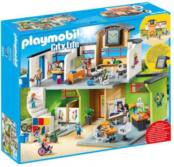 PLAYMOBIL City Life Gemeubileerd schoolgebouw met digitale klok(9453 )