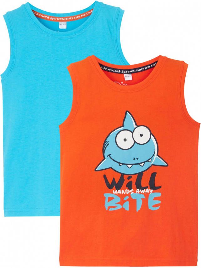 bonprix Jongens tanktop(set van 2)van biologisch katoen
