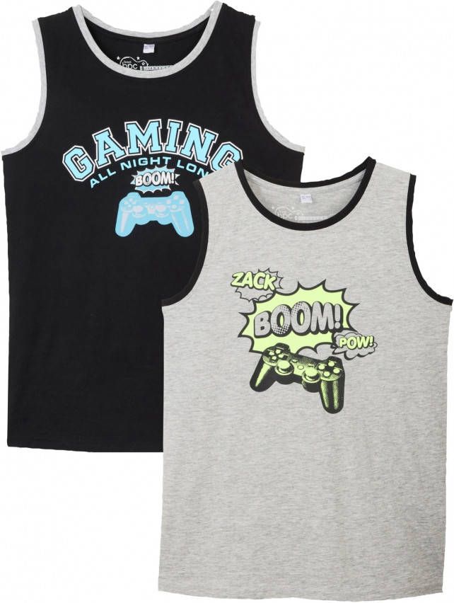 bonprix Jongens tanktop(set van 2)biologisch katoen