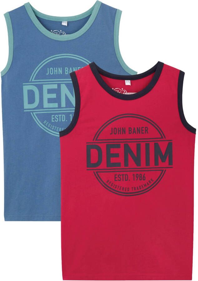 bonprix Jongens tanktop(set van 2)van biologisch katoen