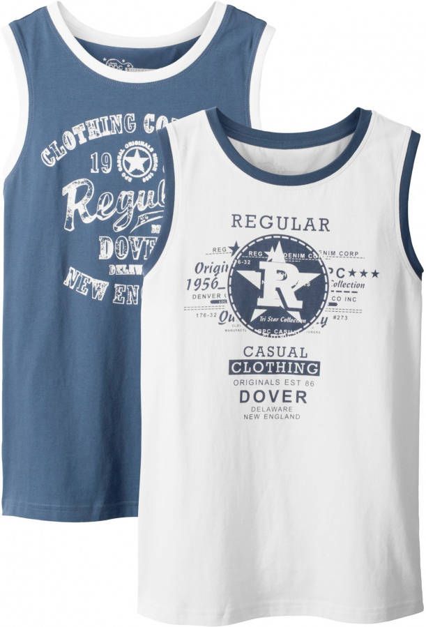 bonprix Jongens tanktop(set van 2)van katoen