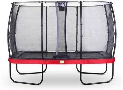 EXIT Toys Exit Elegant Trampoline Met Veiligheidsnet Economy Rechthoekig 244 X 427 Cm Rood