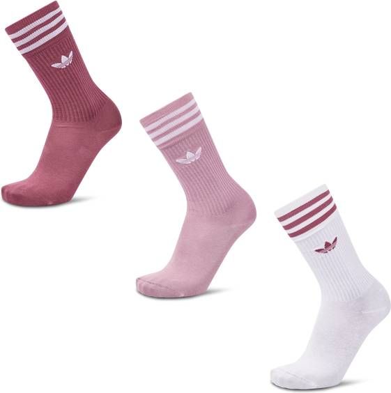 Adidas Originals Adicolor sokken set van 3 wit/lichtroze/roze