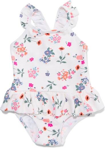HEMA Baby Badpak Bloemen Ivoor(ivoor )