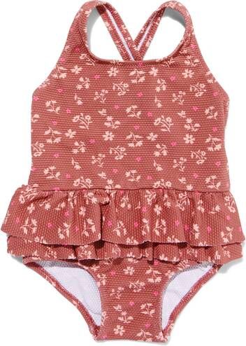 HEMA Baby Badpak Bloemen Roze(roze )