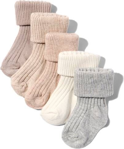 HEMA Baby Sokken Met Bamboe 5 Paar Beige(beige )
