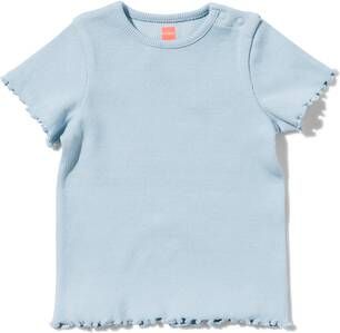 HEMA Baby T shirts Rib 2 Stuks Lichtblauw(lichtblauw )