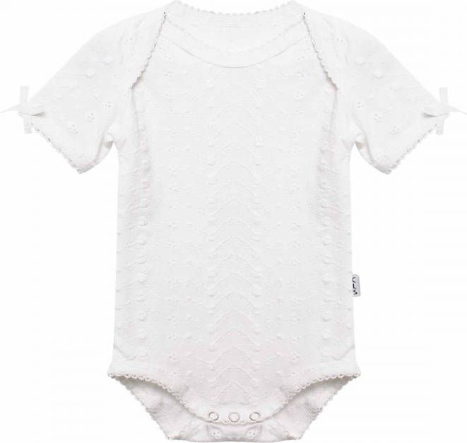Claesens! Meisjes Romper Korte Mouw Maat 86 Wit Katoen/lycra