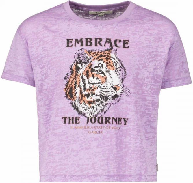 Garcia ! Meisjes Shirt Korte Mouw -- Lila Katoen/polyester