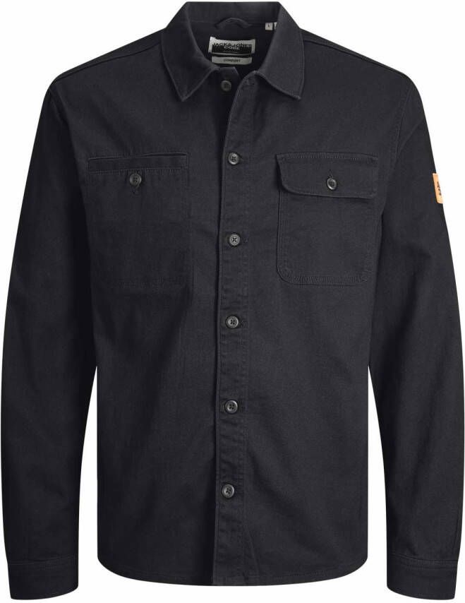 jack & jones ! Jongens Overshirt -- Zwart Katoen/elasthan