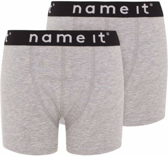 name it ! Jongens 2 Pack Boxer -- Grijs Katoen/elasthan