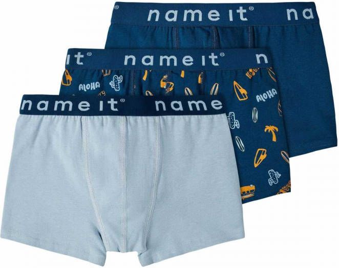 name it ! Jongens 3 Pack Boxer -- Diverse Kleuren Katoen/elasthan