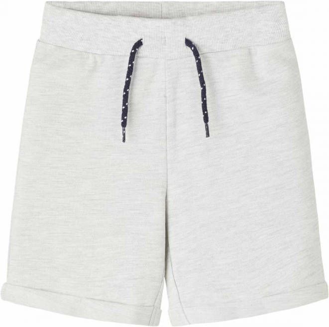 NAME IT KIDS gemêleerde regular fit sweatshort NKMVASSE lichtgrijs melange