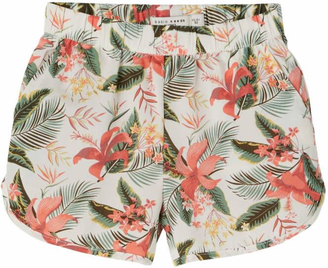 NAME IT MINI regular fit short NMFVINAYA van gerecycled polyester wit/groen/roze