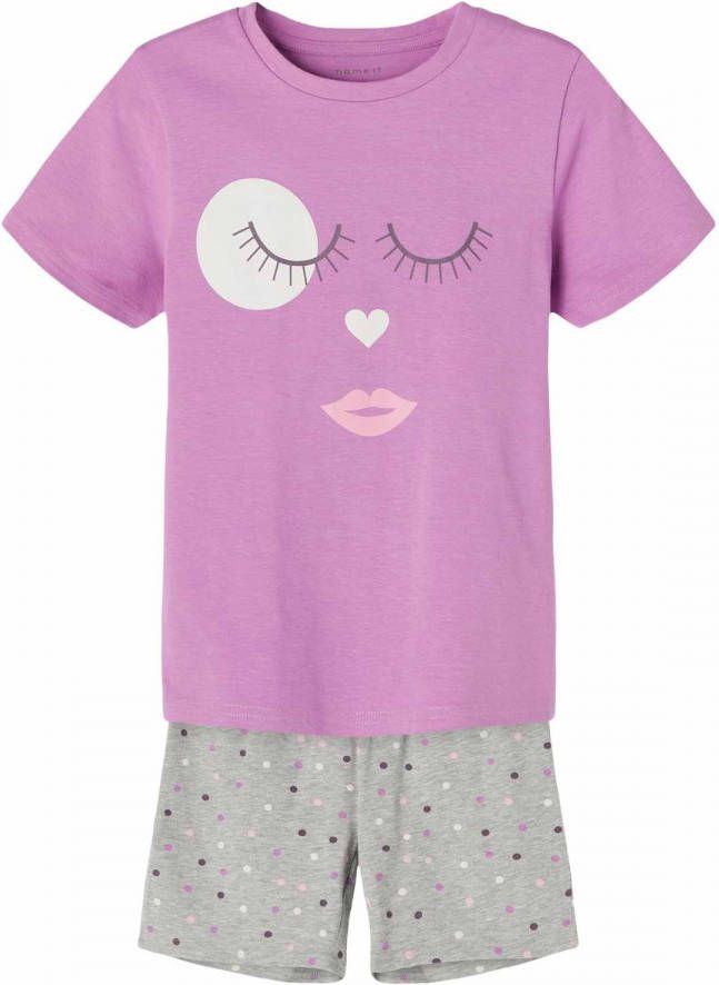 name it ! Meisjes Shortama -- Diverse Kleuren katoen met elasthan/viscose