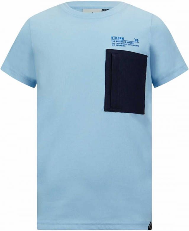 Retour Denim ! Jongens Shirt Korte Mouw -- Lichtblauw Katoen/polyester