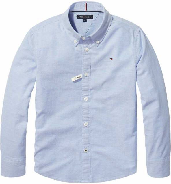 Tommy Hilfiger ! Jongens Blouse Lange Mouw Maat 128 Blauw Katoen/elasthan