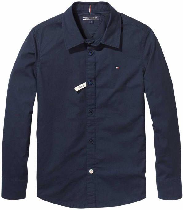 Tommy Hilfiger ! Jongens Blouse Lange Mouw Maat 152 Donkerblauw Katoen/elasthan
