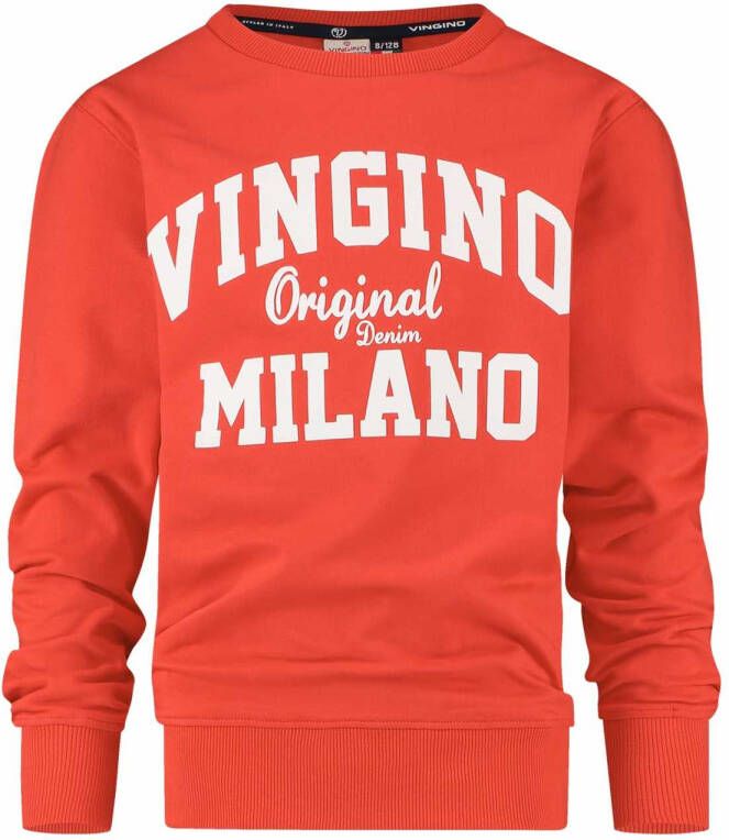 VINGINO ! Jongens Sweater -- Rood Katoen/elasthan