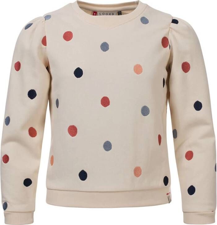 Looxs Revolution Sweater geborduurde dots voor meisjes in de kleur