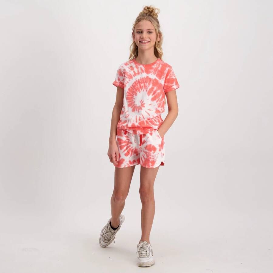 Cars tie dye T shirt Yanou oranje/wit