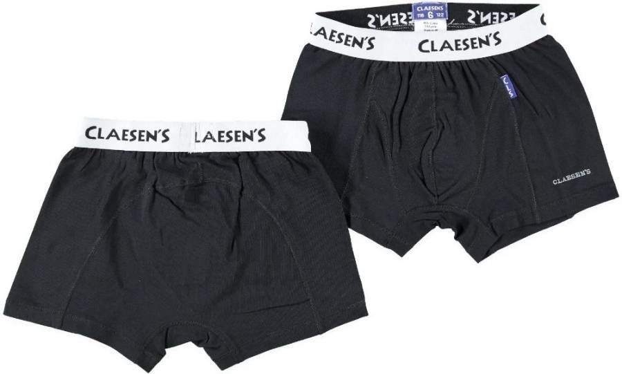 Claesens ! Jongens 2-pack Boxers Maat 128 Zwart Katoen/lycra
