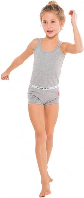 Claesens ! Meisjes Hemd Maat 116 Grijs Katoen/lycra