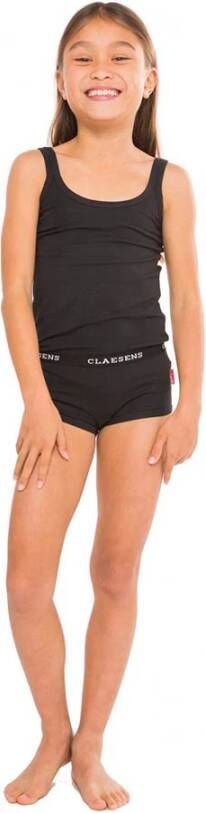 Claesens ! Meisjes Hemd Maat 140 Zwart Katoen/lycra