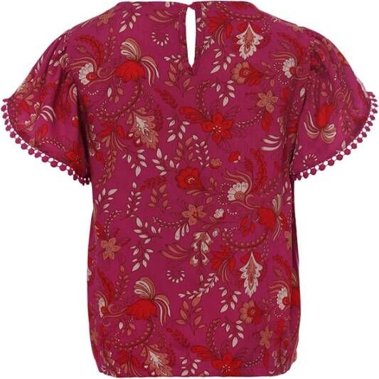 Looxs Revolution Viscose blouse fuchsia floral voor meisjes in de kleur