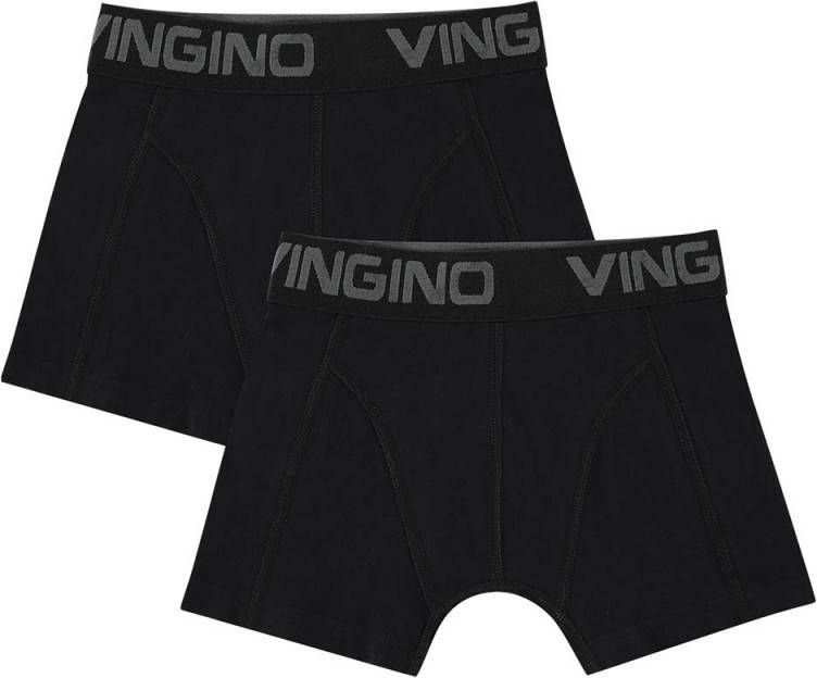 Vingino ! Jongens 2-pack Boxer Maat 152 Zwart Katoen/elasthan