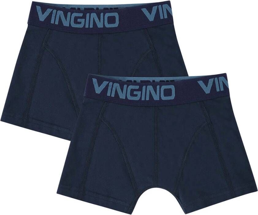Vingino ! Jongens 2-pack Boxer Maat 128 Donkerblauw Katoen/elasthan