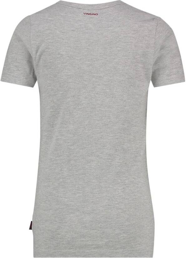 Vingino ! Jongens Shirt Korte Mouw Maat 164 Grijs Katoen/elasthan