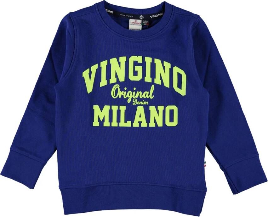 VINGINO ! Jongens Sweater Maat 176 Blauw Katoen/elasthan