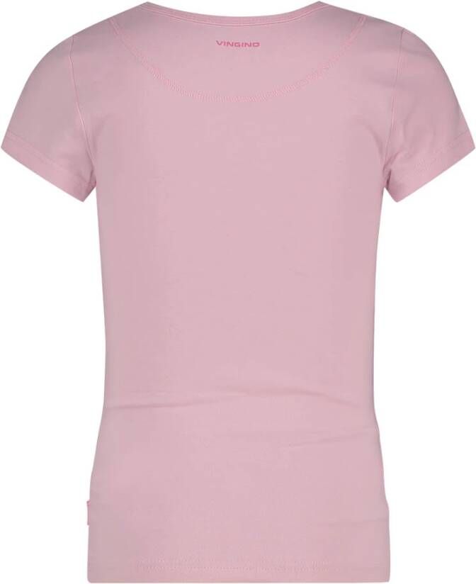 Vingino ! Meisjes Shirt Korte Mouw Maat 104 Roze Katoen/elasthan